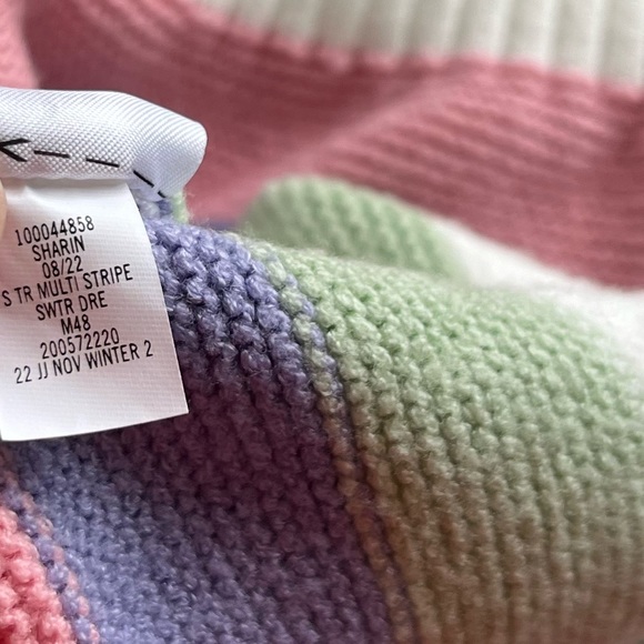 JANIE AND JACK STRIPED PUFF SLEEVE
SWEATER DRESS SIZE 3 AND JOGGERS SIZE 2T - Picture 9 of 9